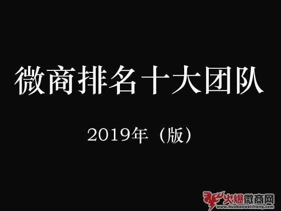 微商排名十大团队统计-比较新2019年排行榜